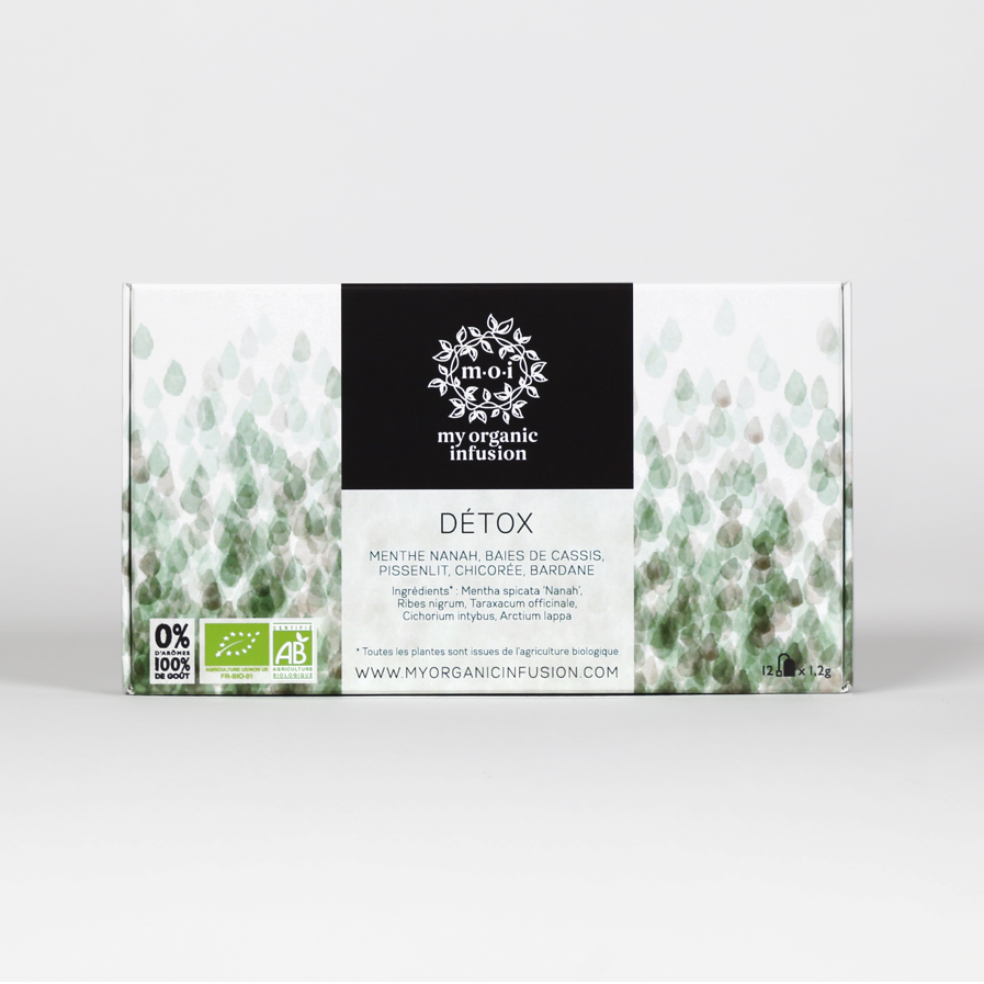 Découvrez notre infusion Détox bio en coffret de 12 infusettes.