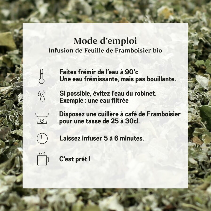 Mode d'emploi Feuilles de Framboisier Bio