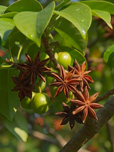 VIsuel d'un arbre de badiane donnant des badiane bio