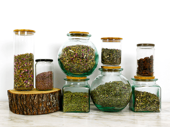 Bocaux de conservation d'herboriste