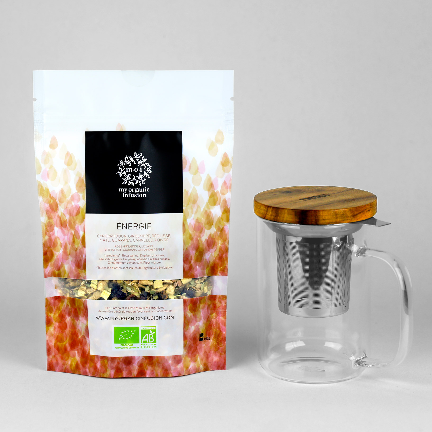 Energie450ml-PACKSHOT infusion Énergie en vrac infuseur inclus