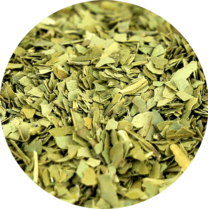 zoom sur le maté en feuille coupée