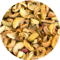 zoom sur des poires sauvages sechés et coupés