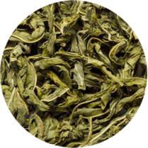 Zoom sur le thé vert en feuille entière