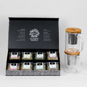Coffret d'infusions avec deux mugs infuseurs 450ml