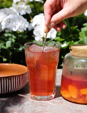 Ice tea maison infusion glacée rubis