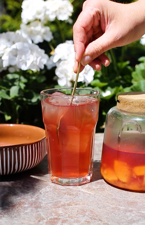 Ice tea maison infusion glacée rubis