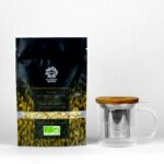 Packshot de l'infusion Topaz et son mug infuseur inclus de 300ml