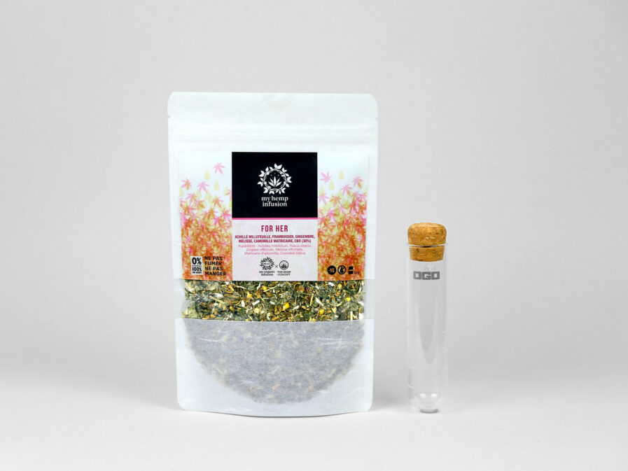 Infusion au CBD For Her avec infuseur en verre