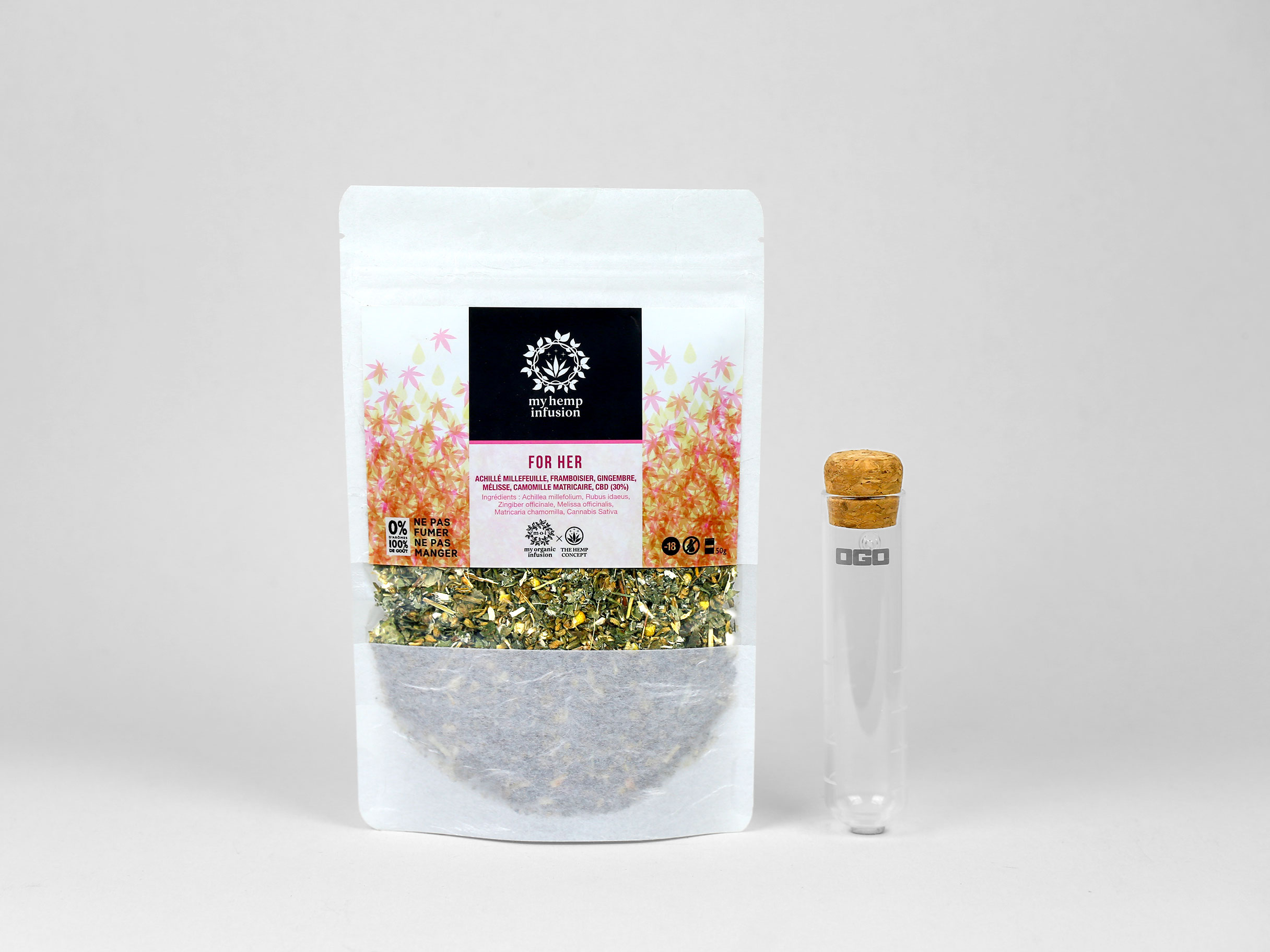 Ycare-ForHer Infusion au CBD For Her avec infuseur en verre