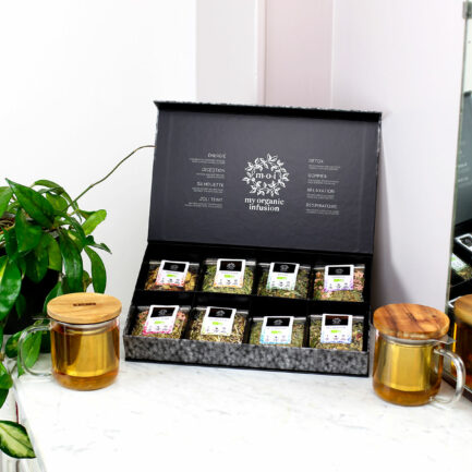Coffret d'infusions en vrac avec ses deux mugs infuseurs 300ml inclus