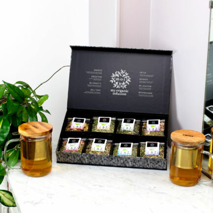 Coffret d'infusions en vrac avec ses deux mugs infuseurs inclus