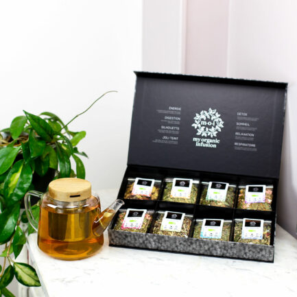 Coffret d'infusions en vrac avec sa tisanière 1l