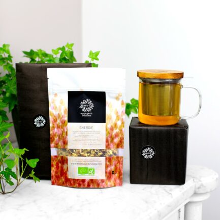 infusion Énergie en vrac infuseur inclus et son paquet cadeau