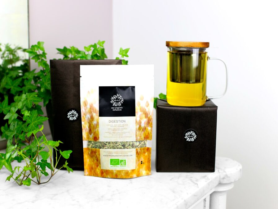 Infusion digestion en vrac avec mug infuseur 450ml et son paquet cadeau