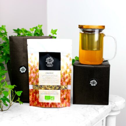 infusion Énergie en vrac infuseur inclus et son paquet cadeau