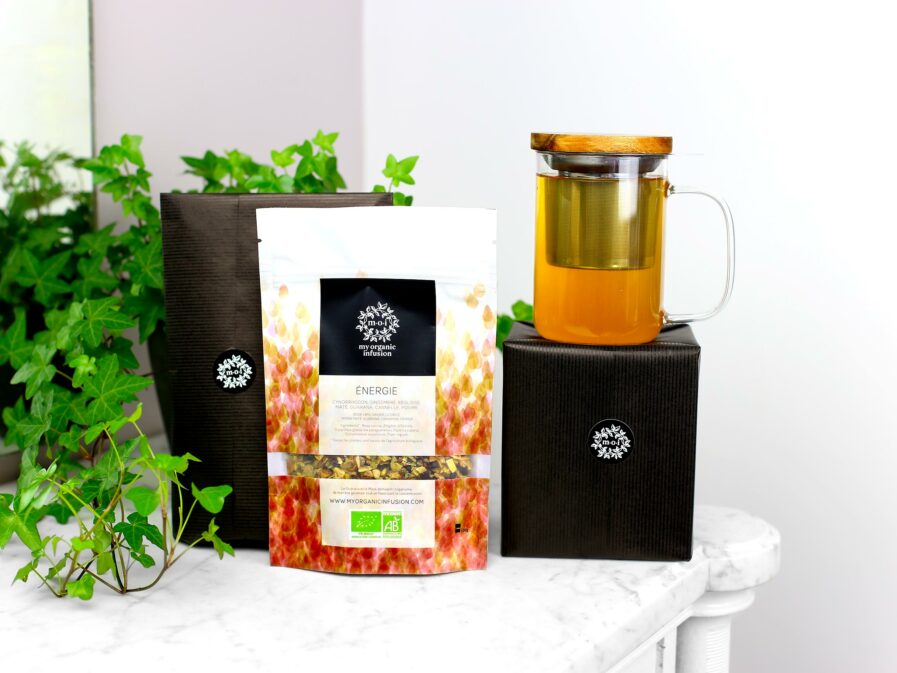 infusion Énergie en vrac infuseur inclus et son paquet cadeau