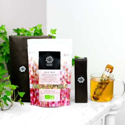 infusion joli teint en vrac avec son infuseur en verre inclus