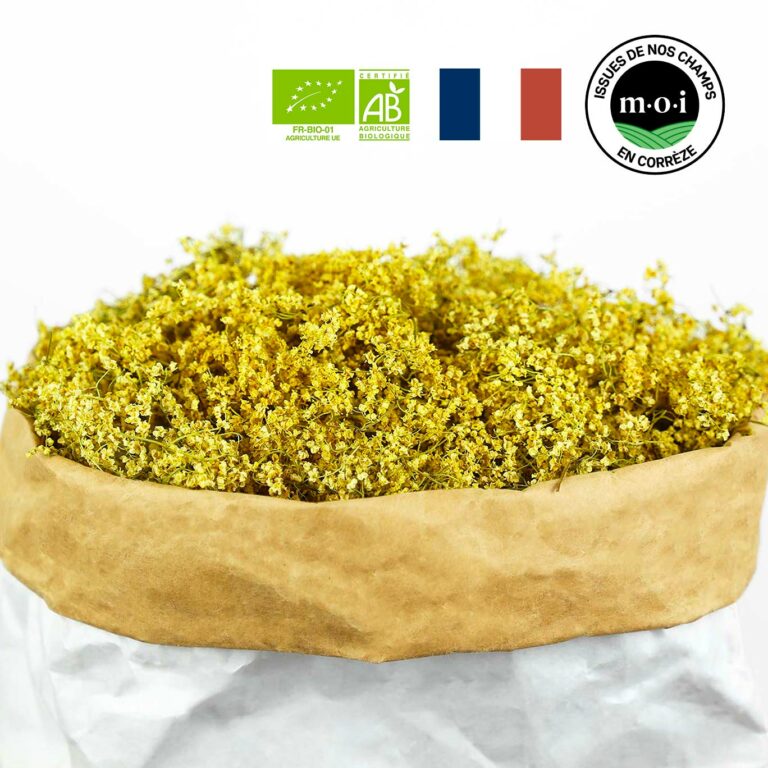 Fleurs de Sureau bio issus de nos champs en fleur coupée de haute qualité 50g