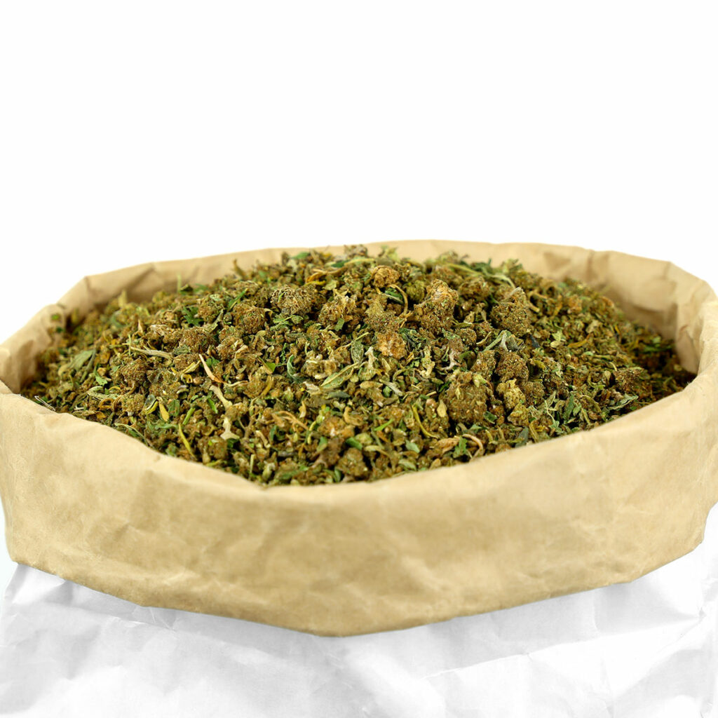 Photo des fleurs et feuilles de CBD à infuser